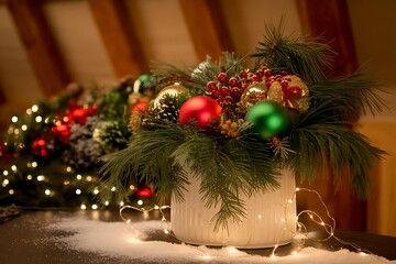 christmas tree and decorations