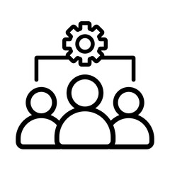 Team Management Icon Outline