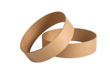 Two brown cardboard rings isolated . Isolated on transparent background, png