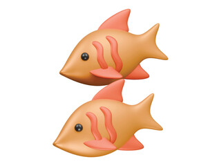 clown fish icon 3d illustration render