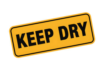 Keep dry safety warning sign. . Isolated on transparent background, png