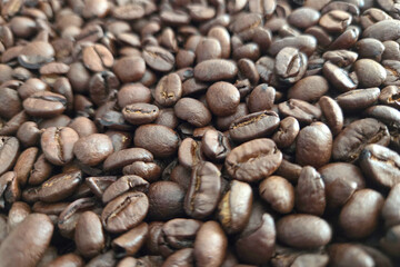 Close-Up of Roasted Coffee Beans for Cafes and Beverage Branding