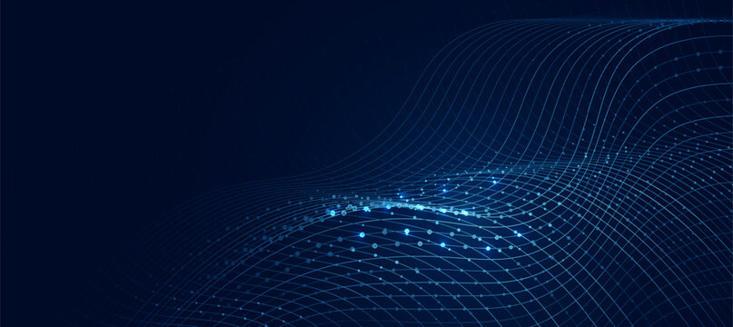 Technology digital data flow background, modern tech banner, corporate business concept, hi-tech abstract background  for presentation business or tech event poster EPS 10