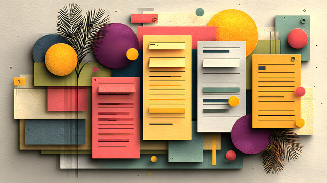 Agile project management concept with scrum and iteration boards abstract illustration background