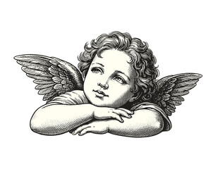Naklejka premium Vintage Portrait Of Baby Cupid