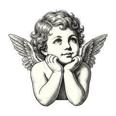 Vintage Portrait Of Baby Cupid