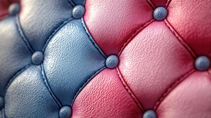 Fototapeta premium Close-up of quilted, pastel-colored upholstery