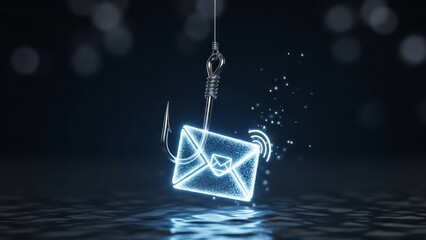 Phishing Concept with Email Hook Cybersecurity Digital Art Internet Safety. Concept featuring phishing, email, hook, cybersecurity, digital art.