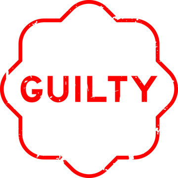 Grunge red guilty word square rubber seal stamp on white background