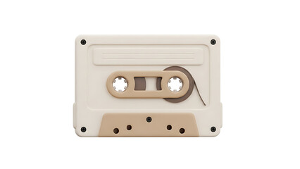 Fototapeta premium A retro black audio cassette tape isolated on white is an old magnetic sound recording object