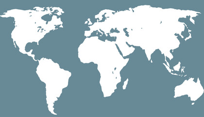 World map. Grey modern vector map. Silhouette map