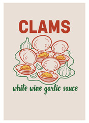 Seafood restaurant artwork. Seafood club. Shrimp, red king crab, squid, fish, lobster, and oyster,  artwork for t shirt print, poster, sticker and other uses. Food love club art. Delicious seafood.