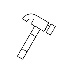 Hammer Icon Illustration On Isolated Background.