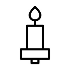 Burning Christmas Candle Icon