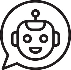 Obraz premium AI Chatbot Communication Icon