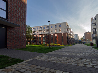 A street in a new residential area