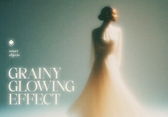 Grainy Glowing Photo Effect Mockup