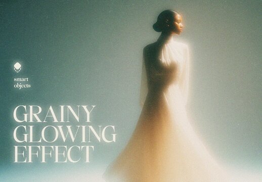 Grainy Glowing Photo Effect Mockup
