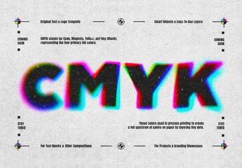 Fading CMYK Print Text Effect Mockup