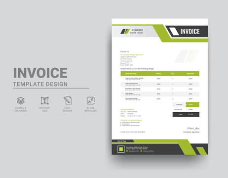 Modern business invoice bill template Premium Vector