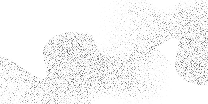 elegant grunge wavy sand grain background. Stippling curved gradient wave texture. Black dots, speckles, particles or granules. elegant design