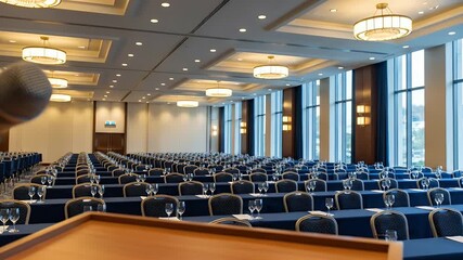 Spacious Conference Hall Set Up for Large Event Meeting Business Presentation