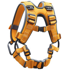 Tactical Dog Harness in Modern Design with Orange and Gray Colors on White Background for Pet Accessories isolated on transparent background