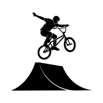 Extreme BMX Rider Performing High Flying Aerial Trick.