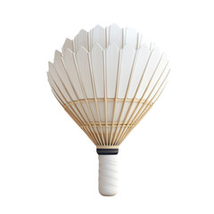 Traditional Badminton Shuttlecock in Soft Focus with White and Beige Tones on Isolated Background for Sports Equipment isolated on transparent background