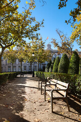 Plaza de La Villa de Paris Gardens and The Supreme Court Headquarters in Madrid city