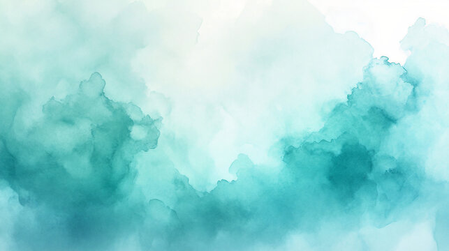 Abstract background in calm blue and turquoise tones, with gentle waves creating a peaceful and soothing atmosphere for the background. Generative AI