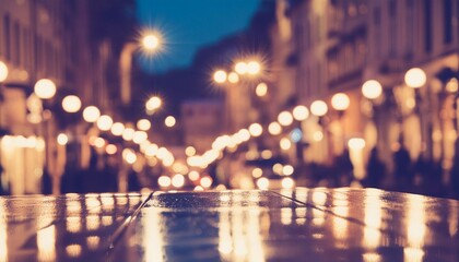 夜の都市に映る雨と光の情景6