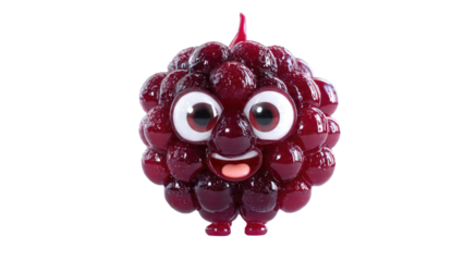 Cute Raspberry Character on Isolated Background