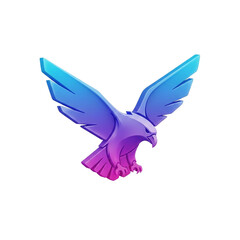 Obraz premium Majestic Falcon or Eagle in Gradient Colors, Symbolizing Freedom, Power, and Vision