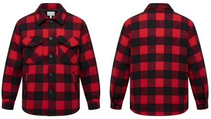Cozy Plaid Shirt Jacket Warm Outerwear for Men and Women