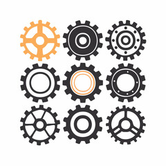 Obraz premium Gear wheel icon set. Simple Gear wheel collection.