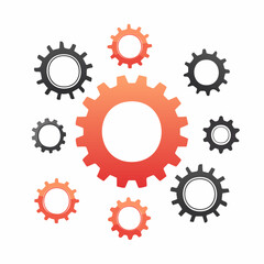 Gear wheel icon set. Simple Gear wheel collection.