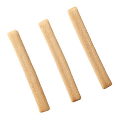 Three cookie sticks isolated on white background