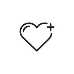 Obraz premium black Heart icon in linear design isolated vector signs. Medicine concept. Medical health care. Love passion concept. Heart shape design.