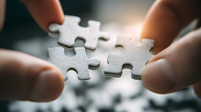 manos de personas trabajadoras armando las piezas de un rompecabezas en una empresa estrategias de negocios apoyo y trabajo en equipo