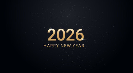 2026 New Year text, gold elegant typography on black background © Sunil