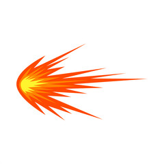 Fiery explosion or intense burst of energy, symbolizing power and rapid movement with vibrant orange and yellow hues, a dynamic visual effect