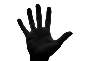 Obraz premium Mysterious low-key silhouette of a human hand emerging from deep shadow isolated on transparent background