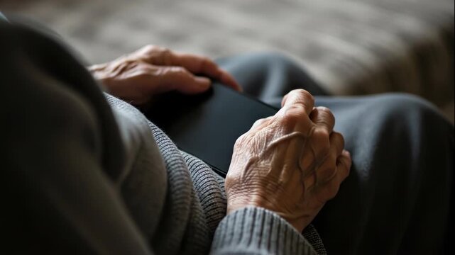 Hands clasped together in comfort or prayer gesture
