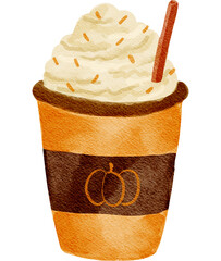Hot Pumpkin Spice Latte Illustration 