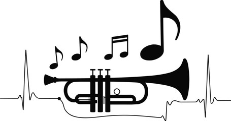 Fototapeta premium trumpet music SVG