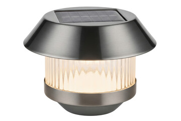 Glowing outdoor solar garden path light isolated with transparent background