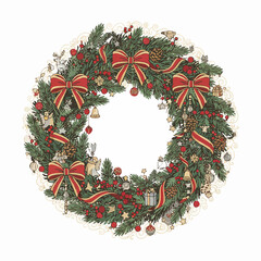 christmas wreath isolated on white
