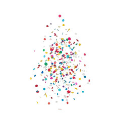 Falling Festive Confetti on White Background