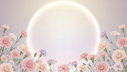 カーネーションと光の輪